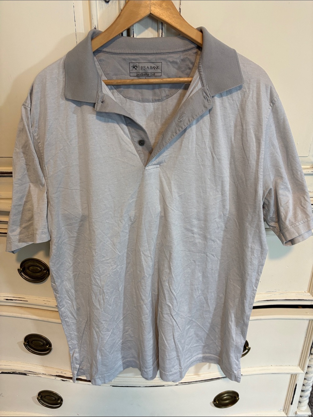 Jos. A. Bank Light Gray Polo with Contrast Collar